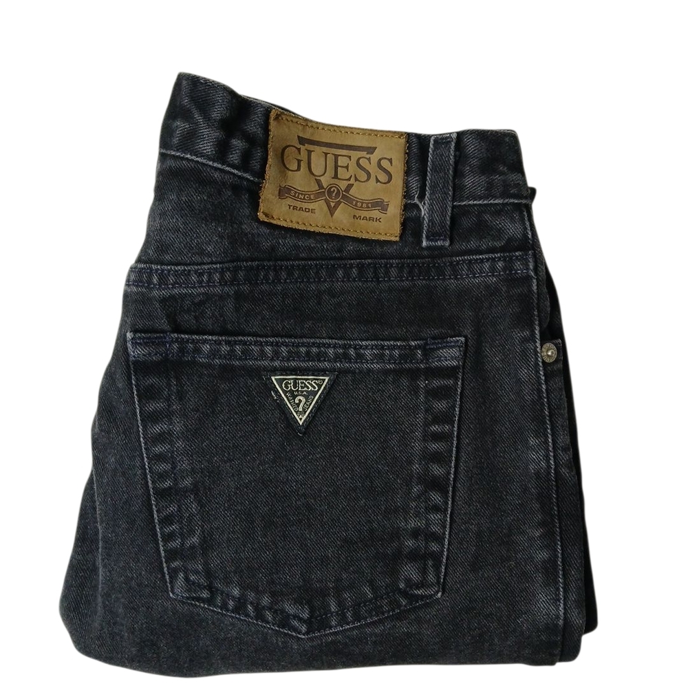 Vintage GUESS JEANS‎ Black 90's Denim Classic Fit Straight Leg 31's